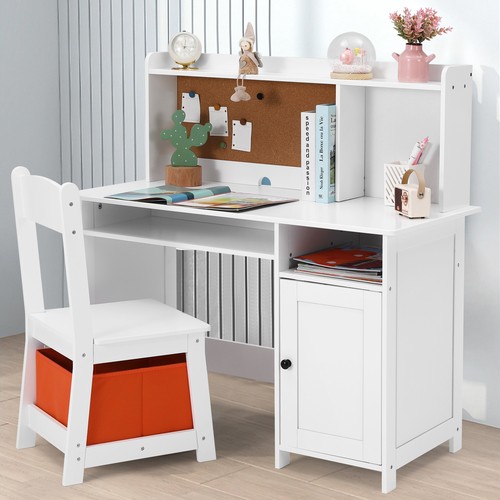 Kids white desk - desk, chair